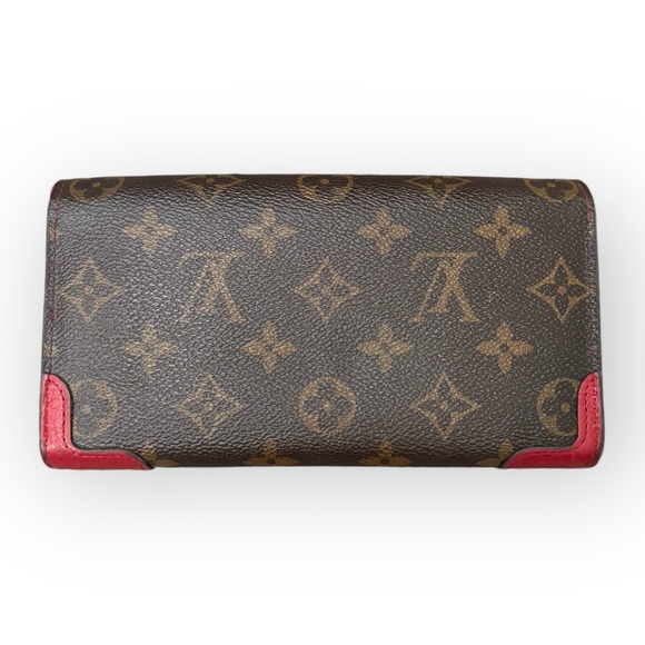 LOUIS VUITTON Monogram Portefeuille Sarah Retiro Long Bifold Wallet, Red - Picture 3 of 15